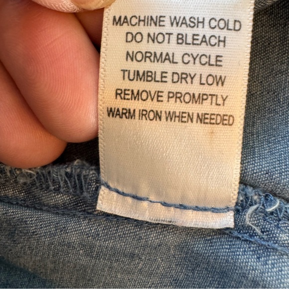 Womens Bluet Sleeveless Chambray Maxi Dress W/belt Size 8 Back Lace Insert - Picture 7 of 9